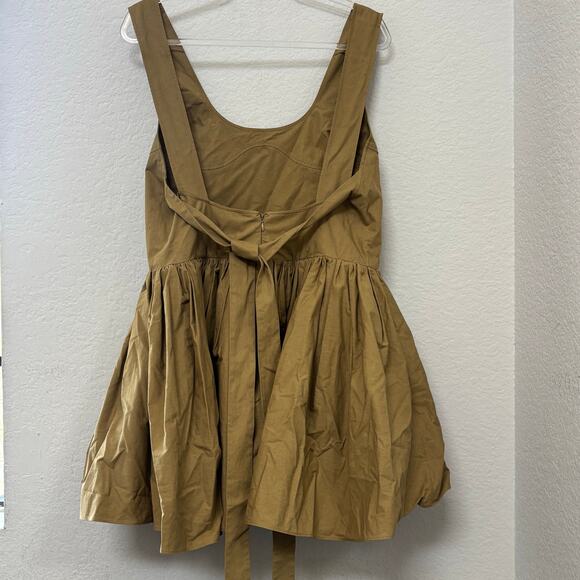 Khaite Esme Sleeveless Scoop Neck Open Back Mini Dress Khaki Size Large - Picture 3 of 6